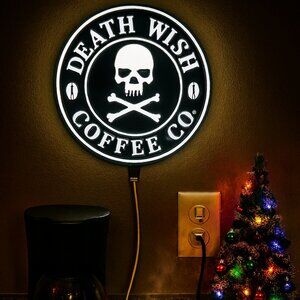 Death Wish Coffee 3D Printed wall Lamp with remote coffee lover edition